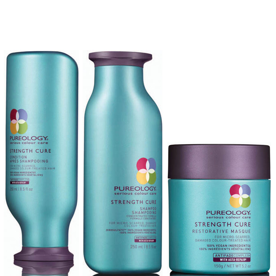 Pureology Strength Cure Shampoo, Conditioner (250ml) and Mask (150ml)