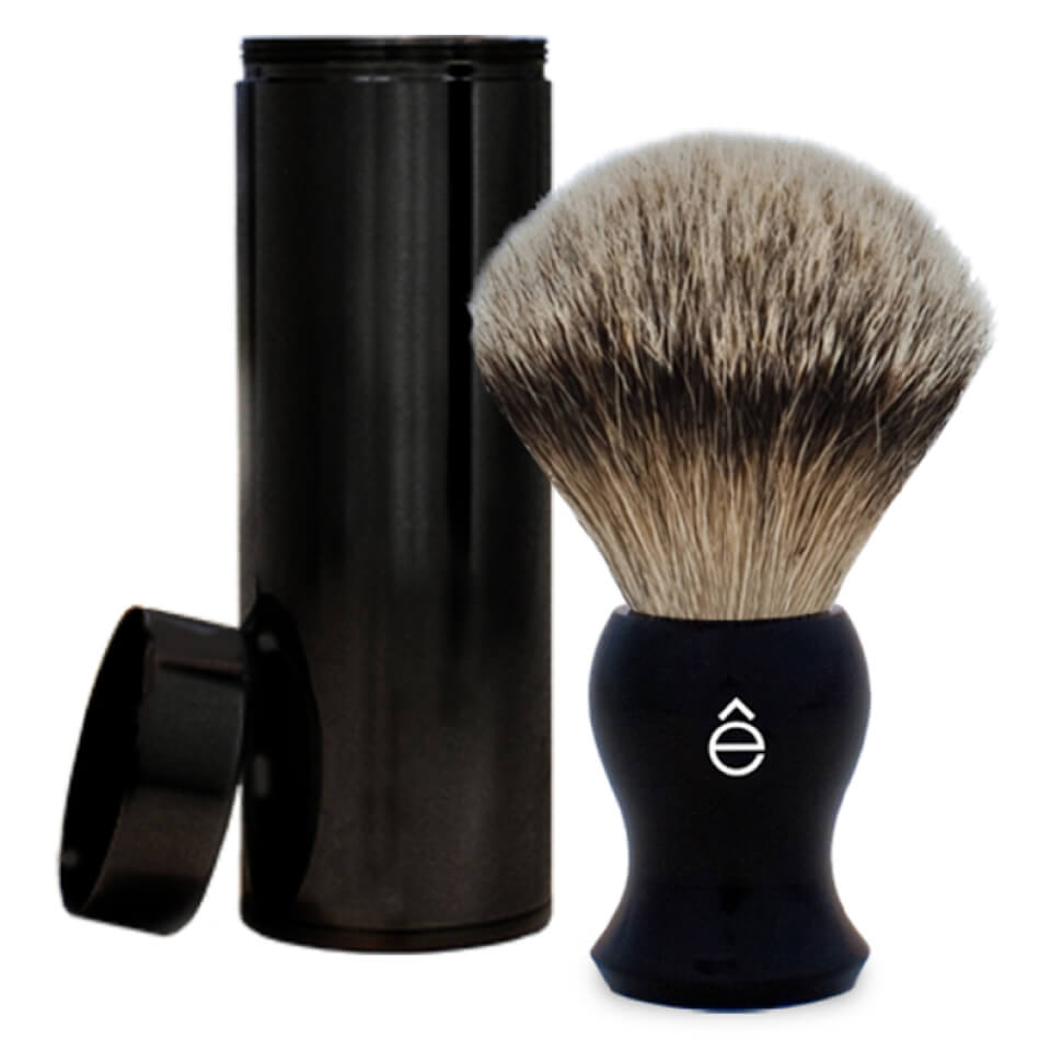 eShave Silvertip Badger Hair Travel Shaving Brush - Black