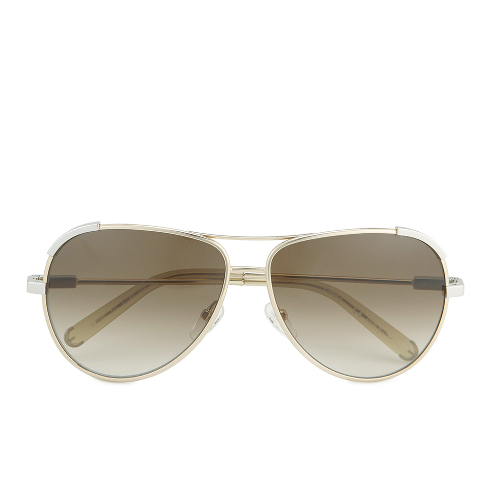 Chloe Women's Aviator Sunglasses - Light Gold/Beige
