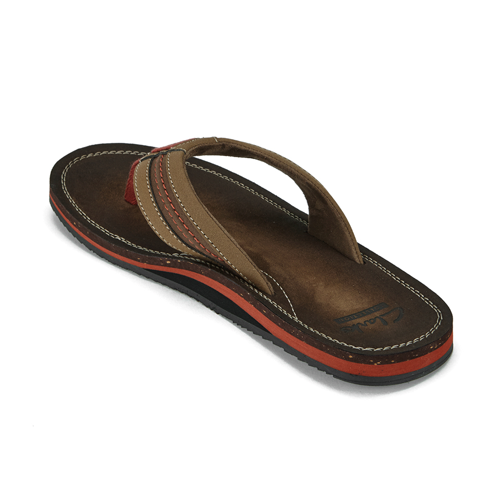 Clarks Men s Riverway Sun Toe Post Sandals Brown Allsole