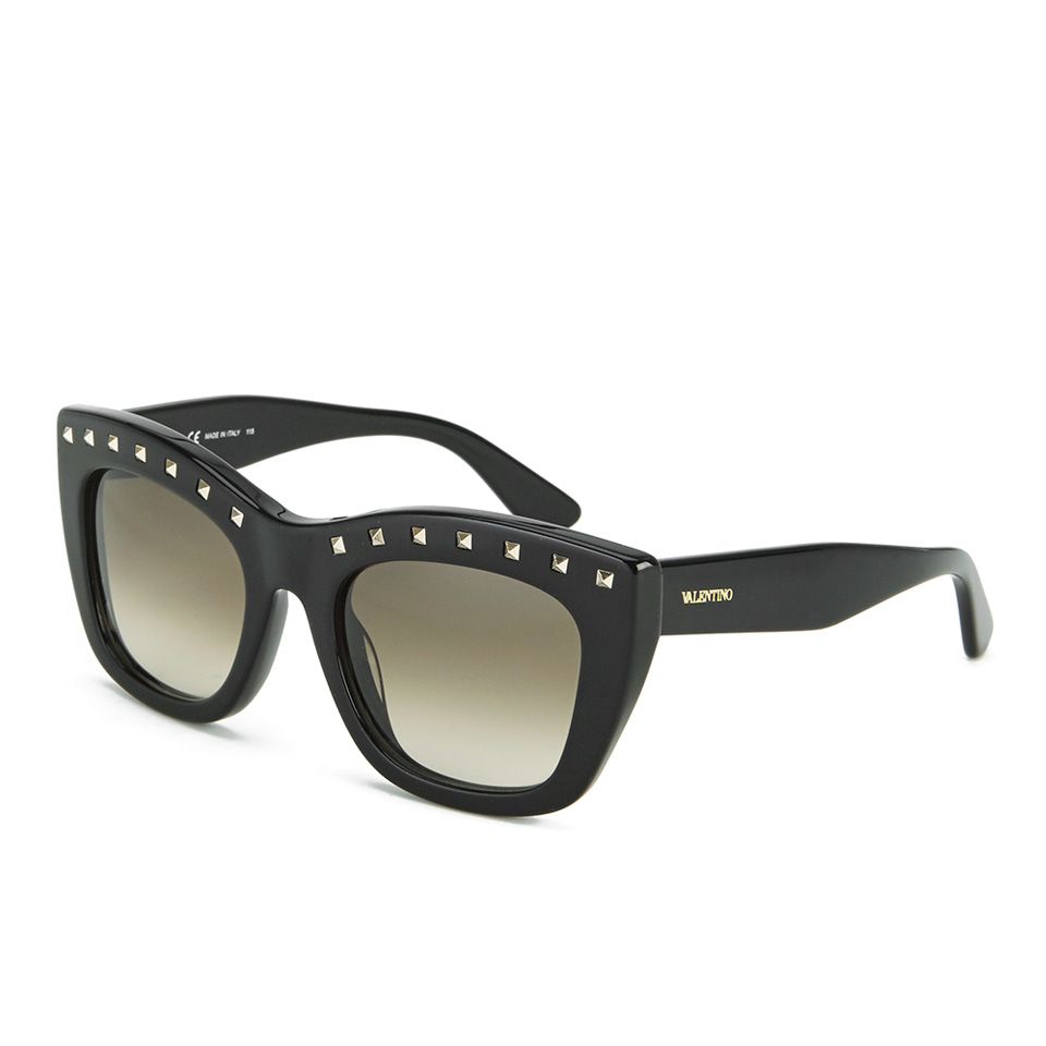 Valentino Women's Rockstud Square Frame Sunglasses - Black
