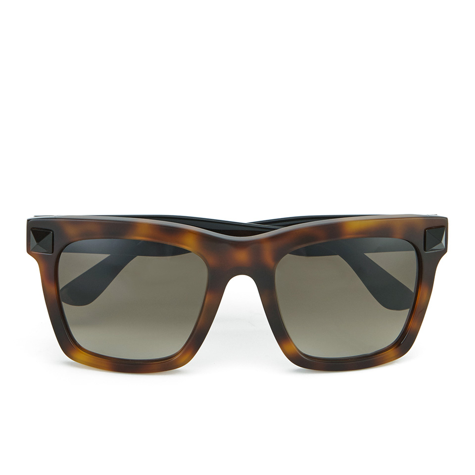 Valentino Women's Rockstud Square Frame Sunglasses - Havana