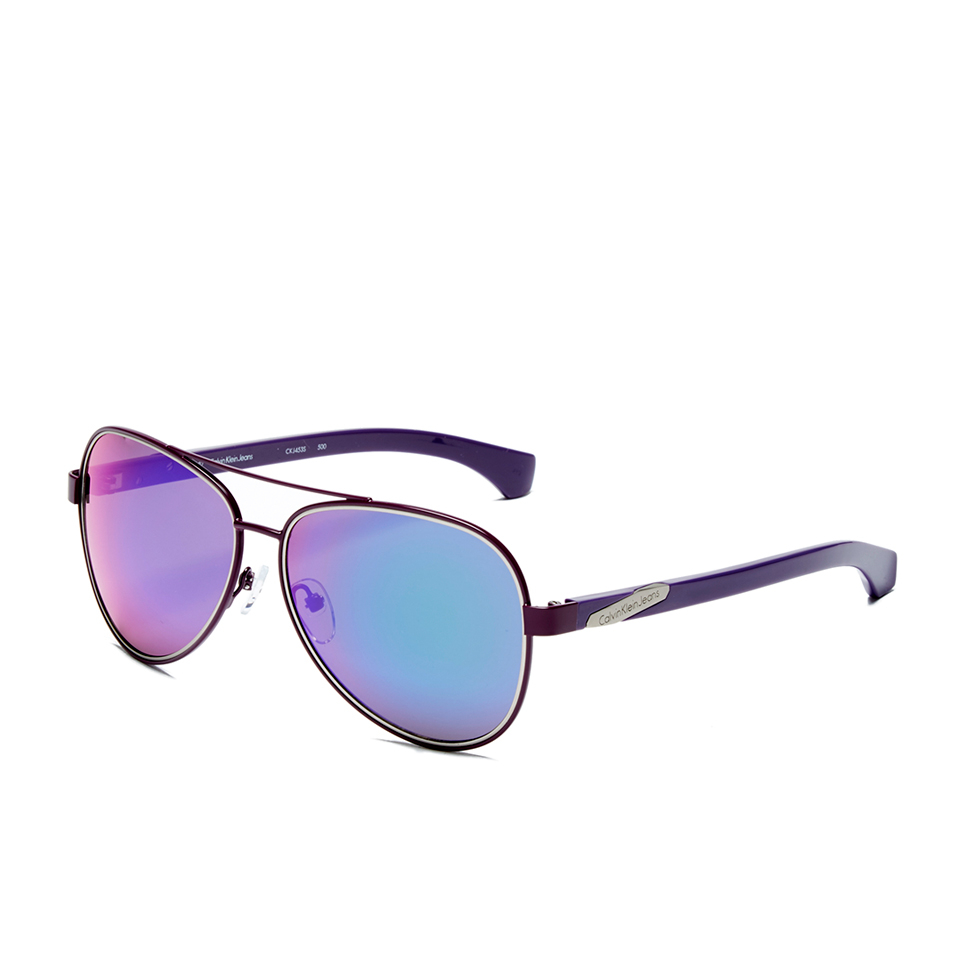 Calvin Klein Jeans Unisex Aviator Sunglasses - Purple