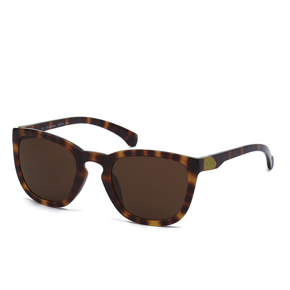 Calvin Klein Jeans Unisex Rectangle Sunglasses - Warm Tortoise