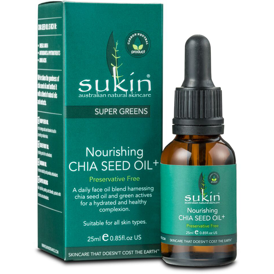 Aceite Nutritivo de Semillas de Chia + Super Greens de Sukin 25 ml