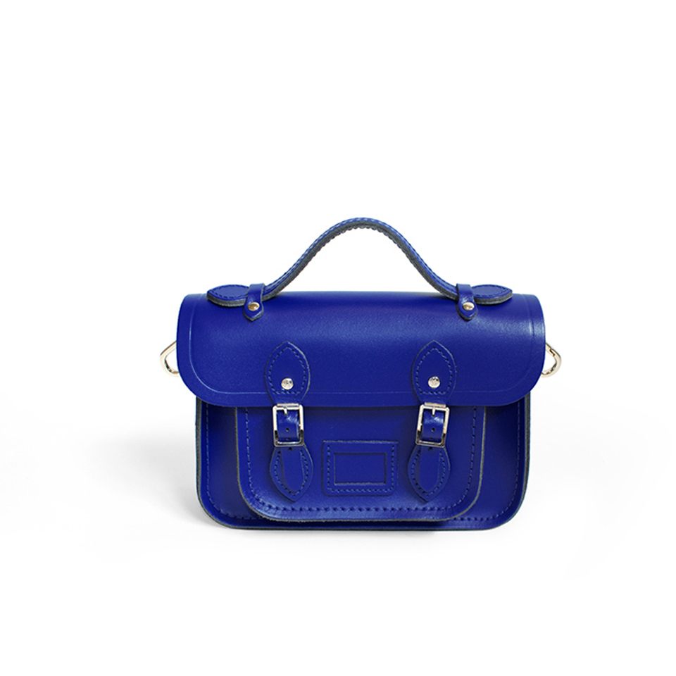 The Cambridge Satchel Company Women s Mini Magnetic Leather Satchel with Branded Hardware Jet Blue