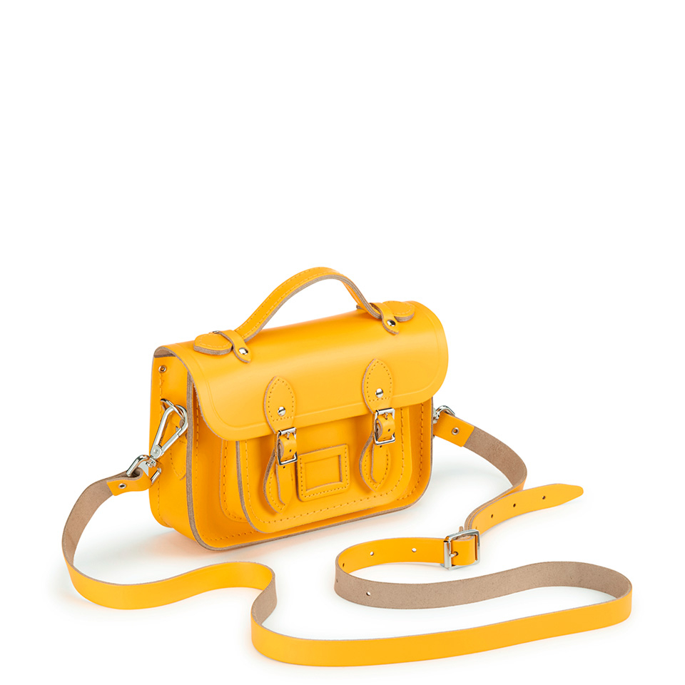 The Cambridge Satchel Company Women's Mini Magnetic Leather Satchel with Branded Hardware - Yellow