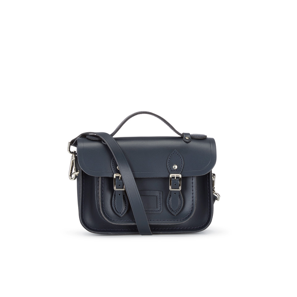 The Cambridge Satchel Company Women's Mini Magnetic Leather Satchel with Branded Hardware - Navy