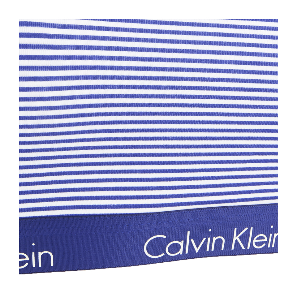 Calvin Klein Women's CK Cotton Millenial Stripe Bralette - Navy