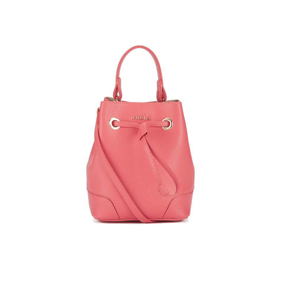 Furla Women s Stacy Mini Drawstring Bucket Bag Coral