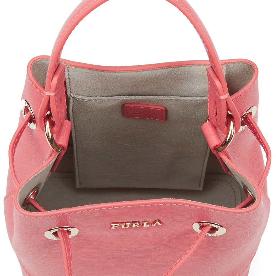 Furla Women's Stacy Mini Drawstring Bucket Bag - Coral
