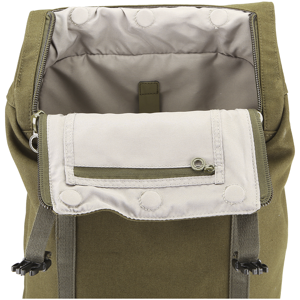 C6 Men's Canvas Slim Backpack - Olive