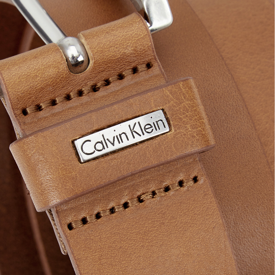 Calvin Klein Men's Mino Leather Belt - Cognac - 85cm/S - Brown