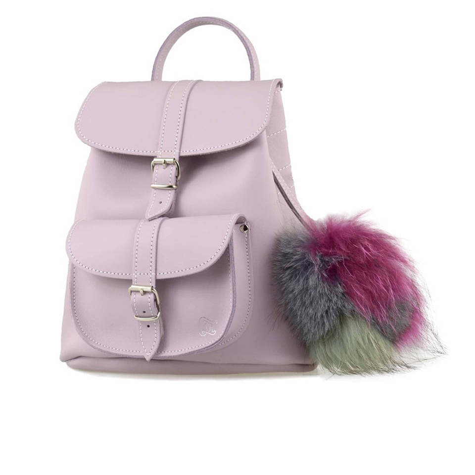 Grafea Women's Valerie Fur Pom Backpack - Lilac