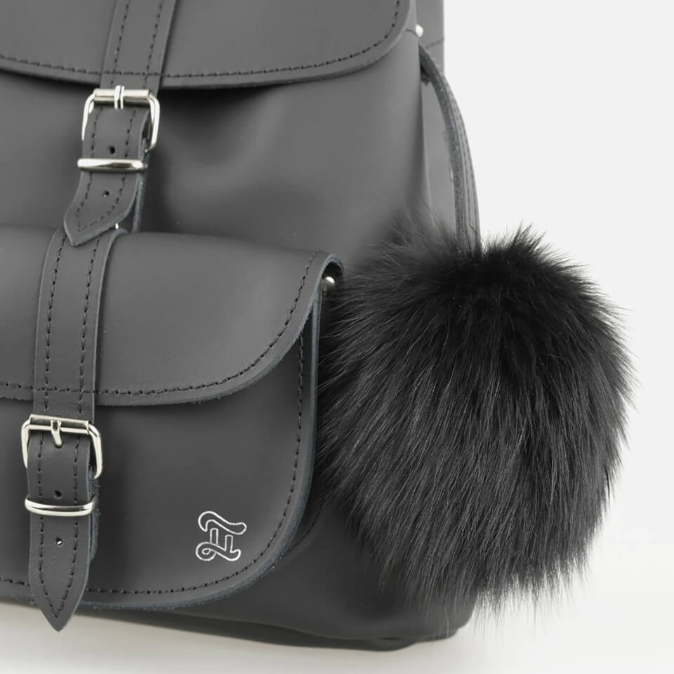 Grafea Women's Fluffy Fur Pom Backpack - Black