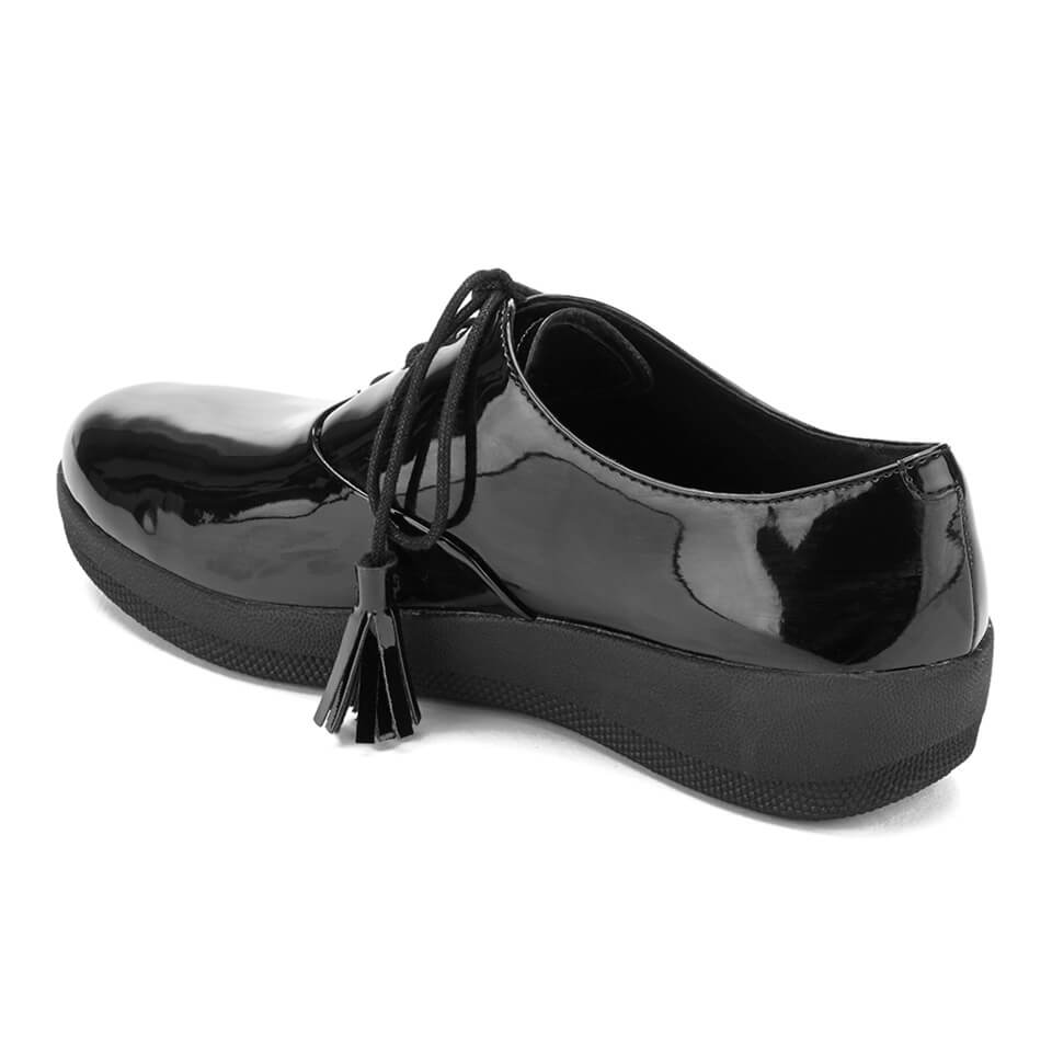 FitFlop Women s Classic Tassel Superoxford Patent Shoes All Black Allsole