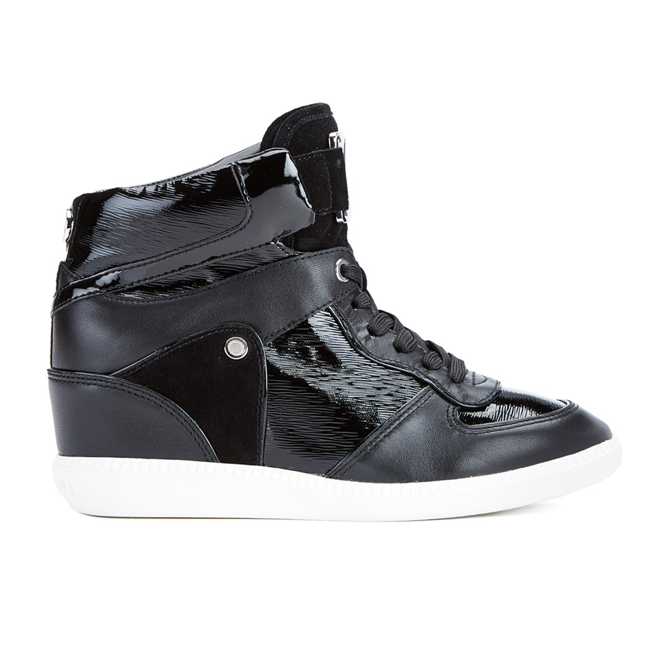 MICHAEL MICHAEL KORS Women s Nikko Leather Hi Top Wedged Trainers