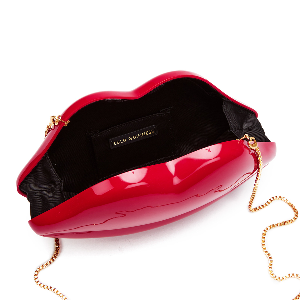 Lulu Guinness Women's Large Perspex Lips Clutch Bag - Red
