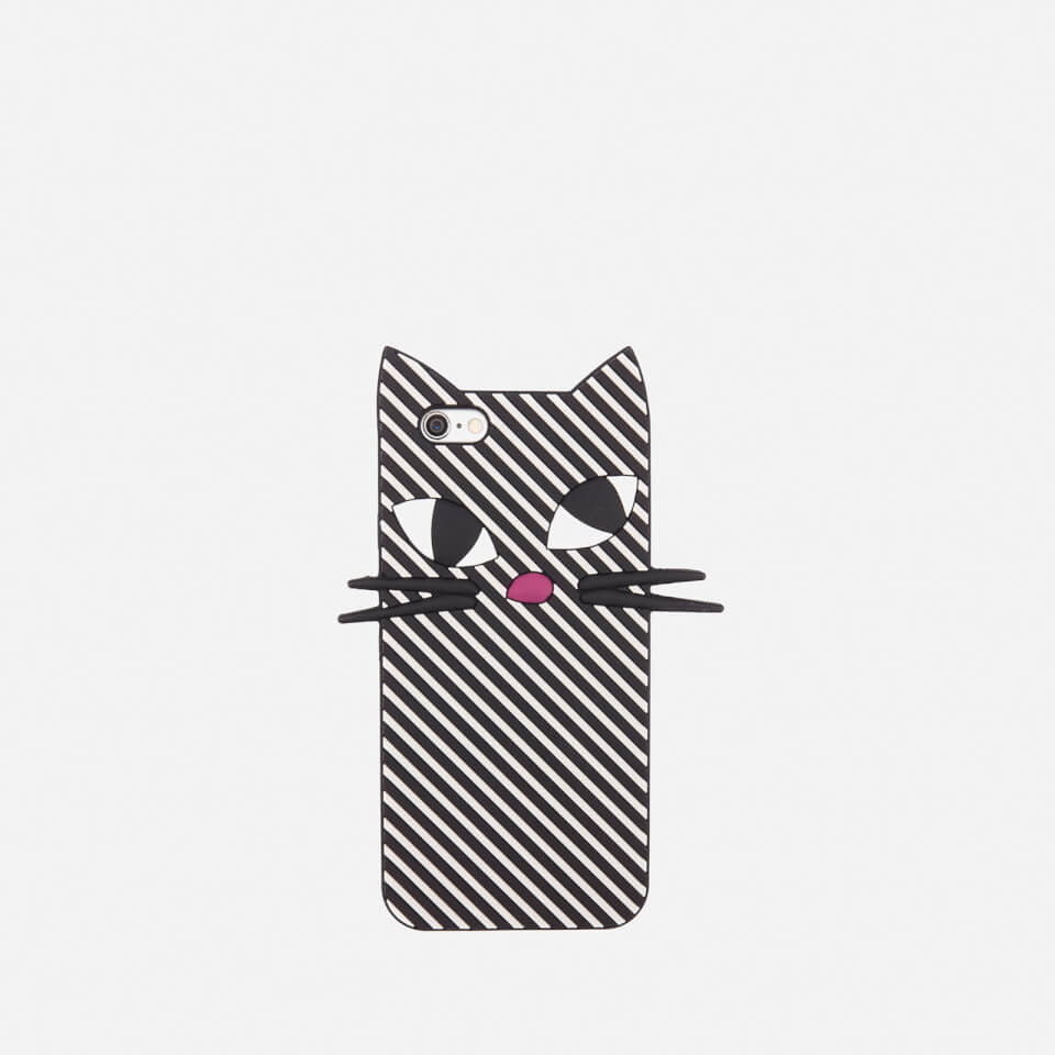 Lulu Guinness Women's Kooky Cat Stripe iPhone 6 Case - Black/White