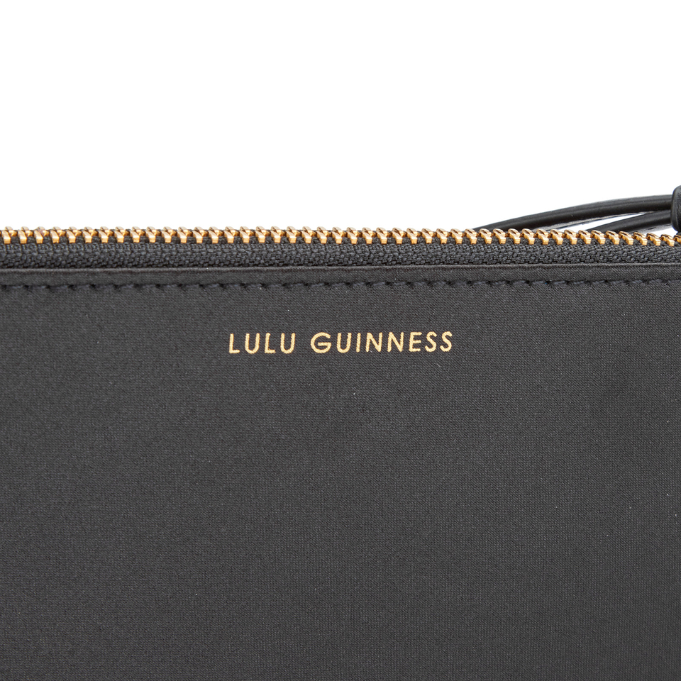 Lulu Guinness Women's Grace Medium Lips Clutch - Black/Red