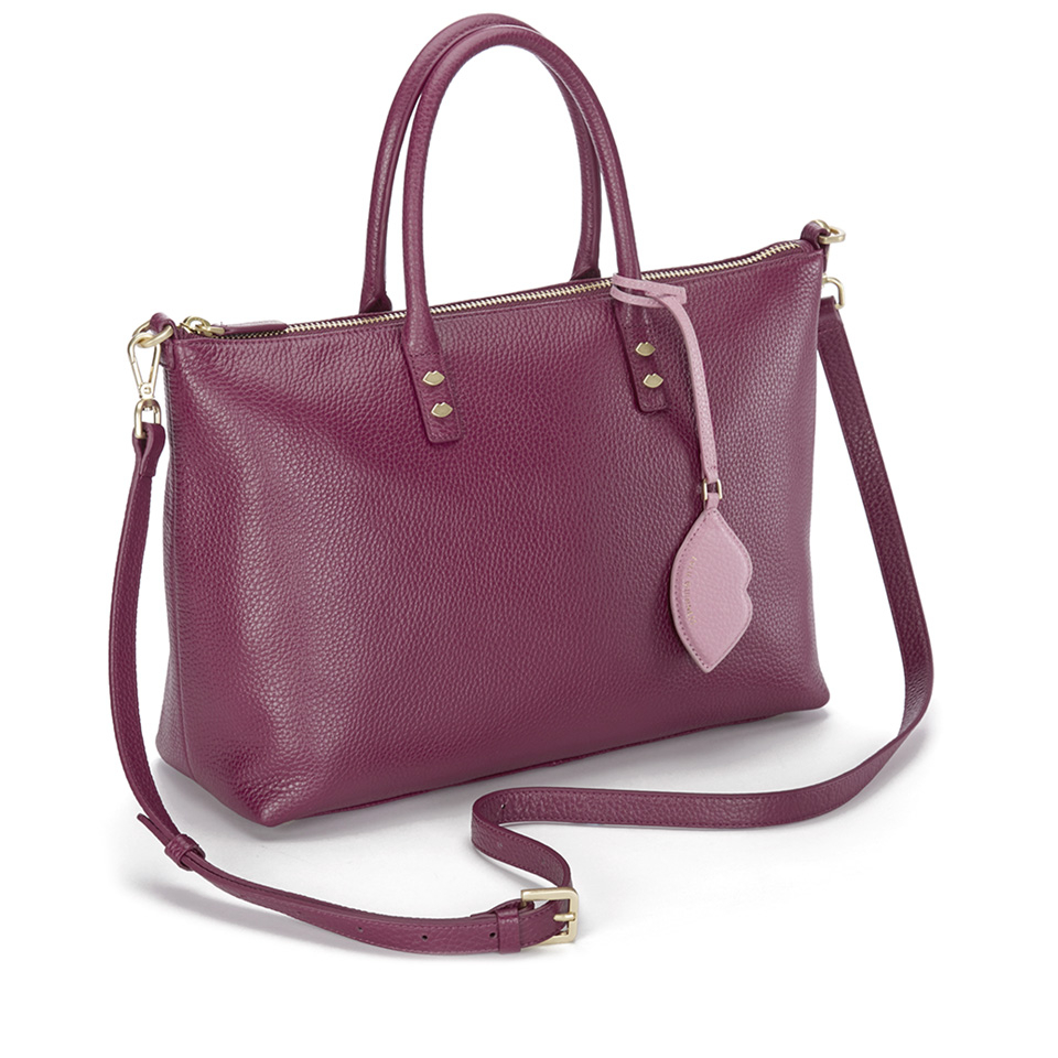 Lulu Guinness Women's Frances Medium Tote Bag with Lip Charm - Cassis