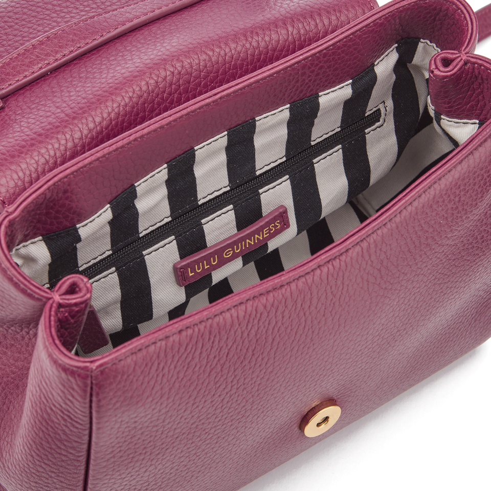 Lulu Guinness Women s Rita Small Shoulder Bag with Lip Charm Cassis