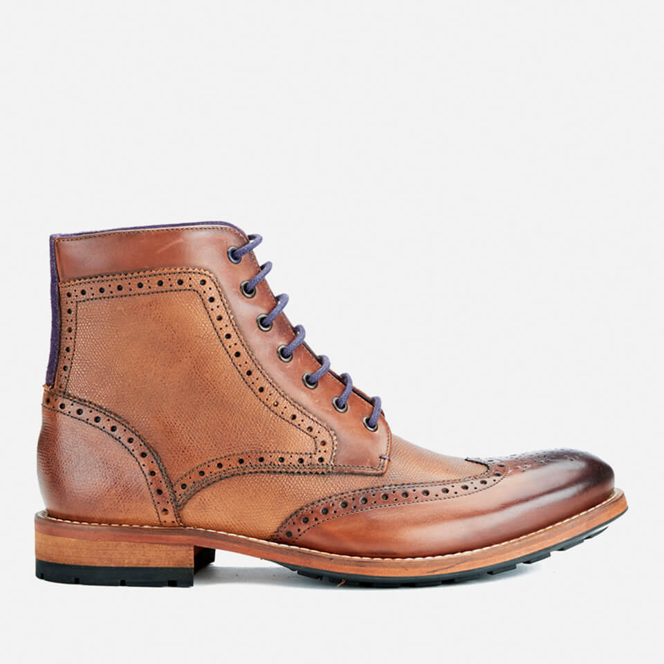 Ted Baker Men s Sealls3 Leather Brogue Lace Up Boots Tan Allsole