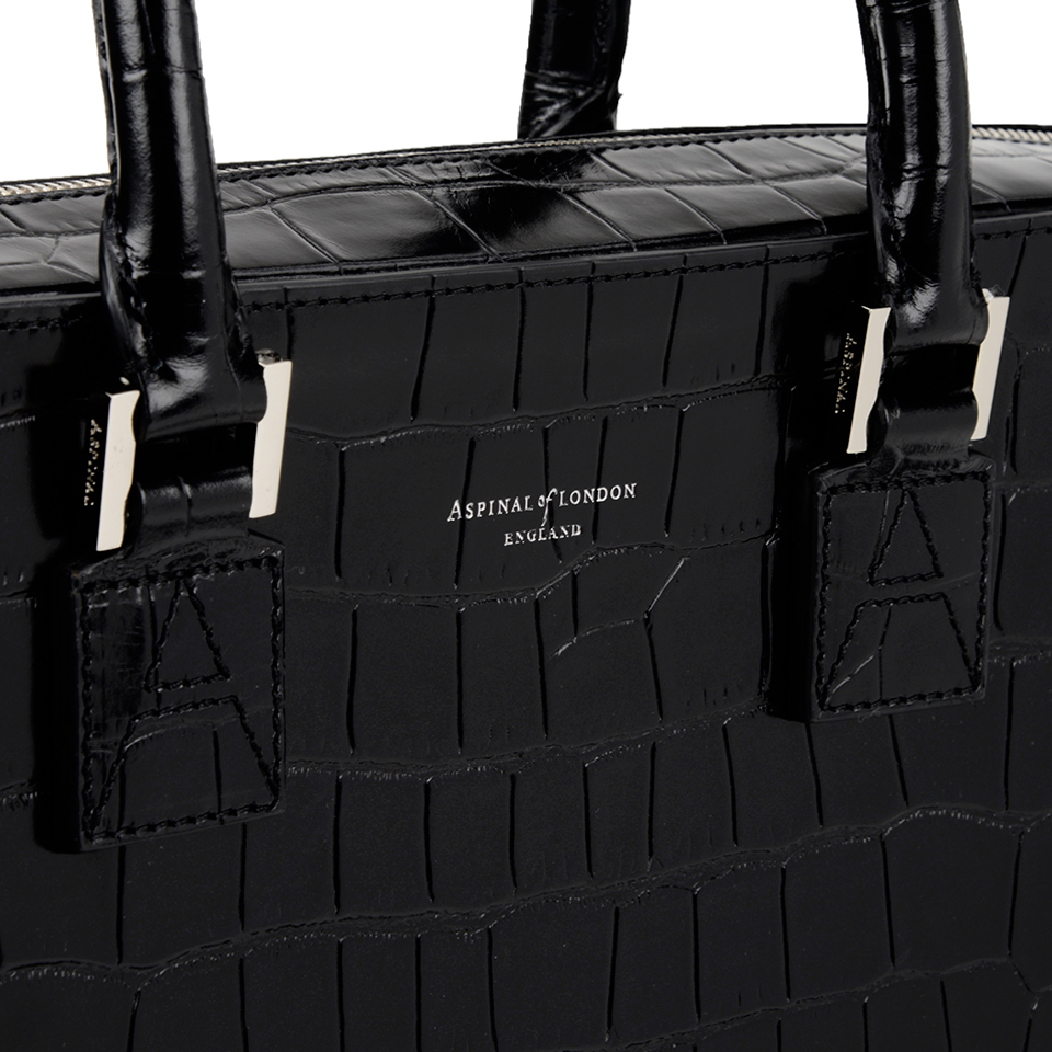 Aspinal of London Women's Small Mount Street Tech Bag - Black Croc