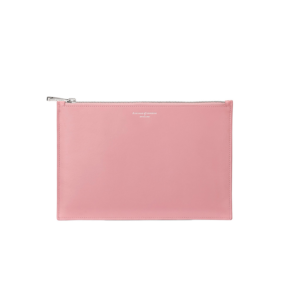 Aspinal of London Women's Essential Large Flat Pouch - Dusky Pink/Rose Dust