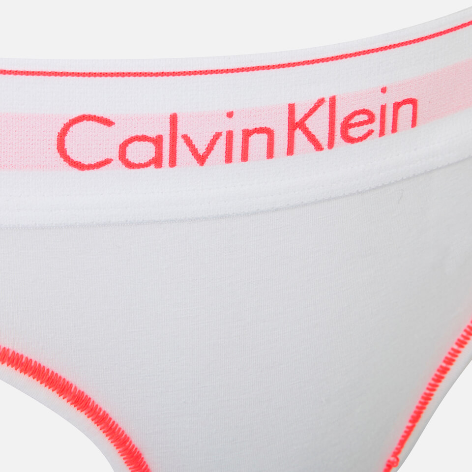 Calvin Klein Women's Modern Cotton Thong - White/Bright Nectar