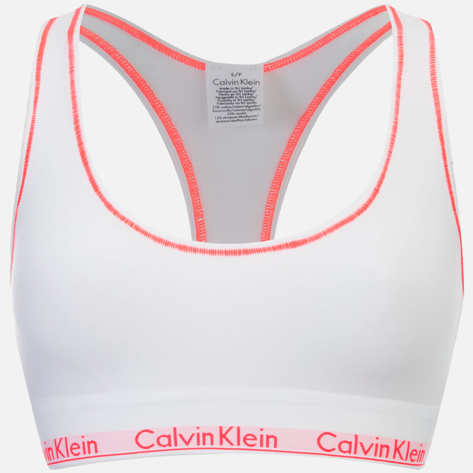 Calvin Klein Women's Modern Cotton Bralette - White/Bright Nectar