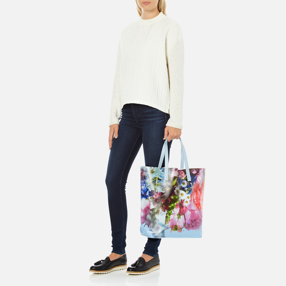 Ted Baker Women's Nellee Floral Focus Large Canvas Tote Bag - Powder Blue