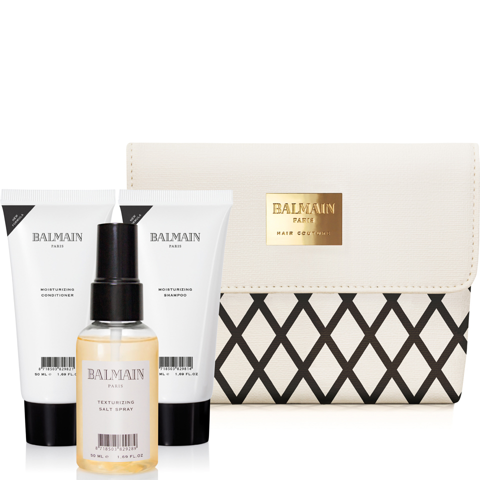 Balmain Hair SS16 Cosmetic Bag with Shampoo (50ml), Conditioner (50ml) and Salt Spray (50ml)
