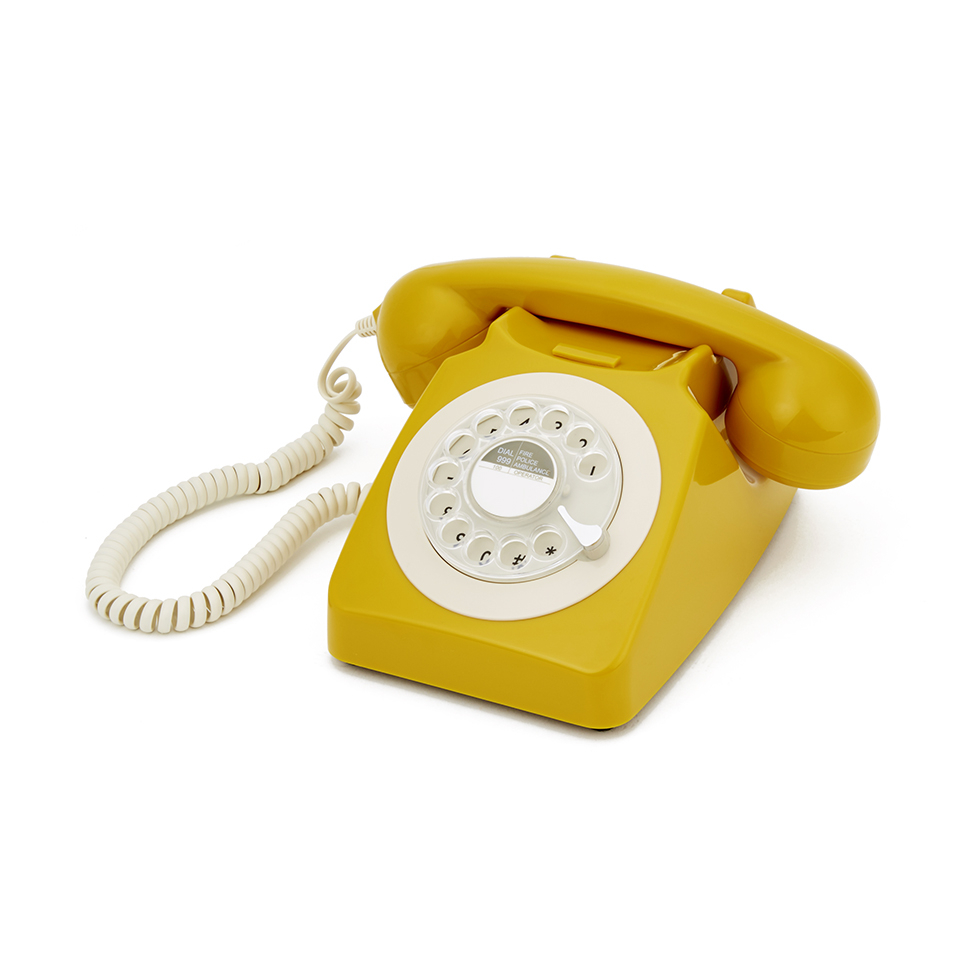 GPO Retro 746 Rotary Dial Telephone - Mustard