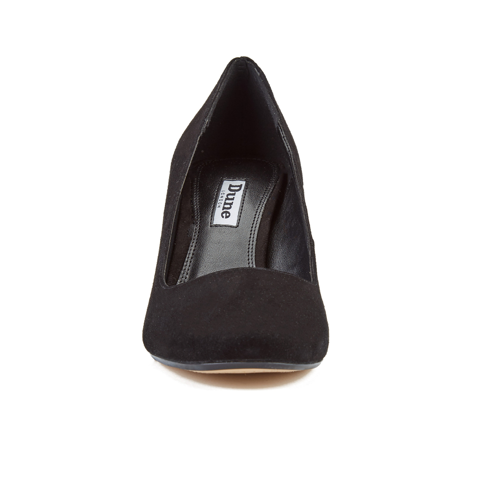 Dune black suede court shoes top