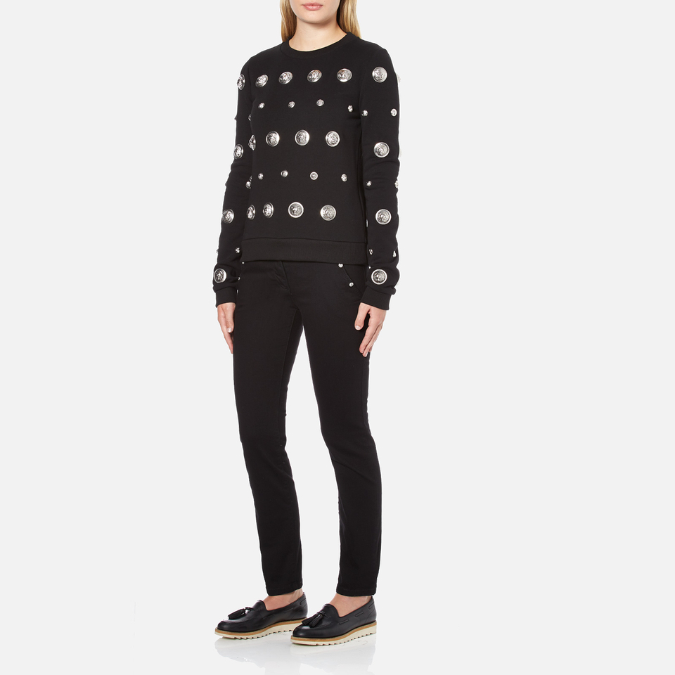 Versus Versace Women s Silver Studded Sweatshirt Black Silver Coggles