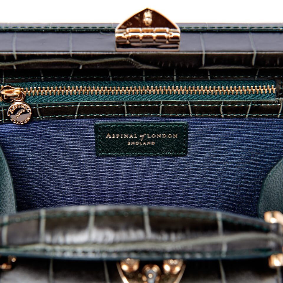 Aspinal of London Women s Mini Croc Trunk Bag Forest Green Croc