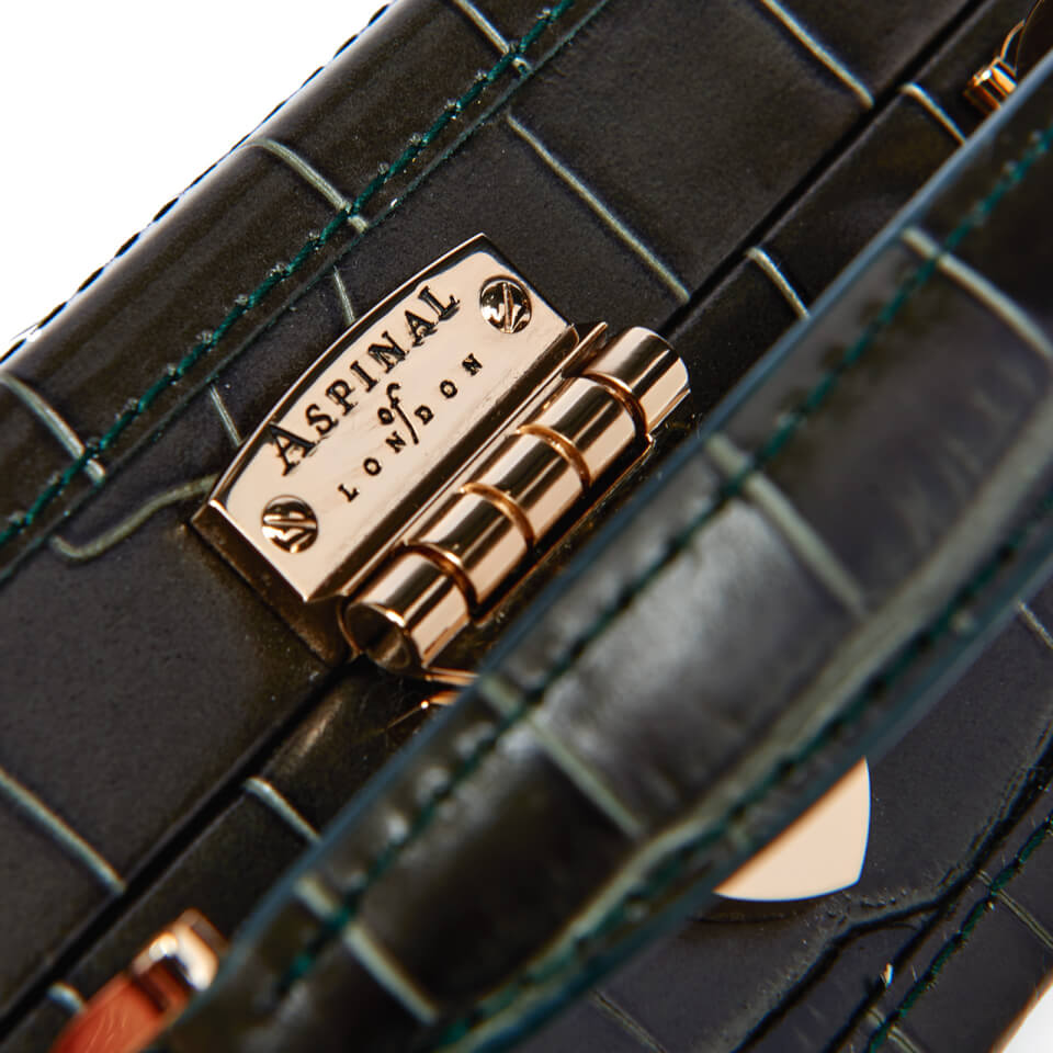 Aspinal of London Women's Mini Croc Trunk Bag - Forest Green Croc