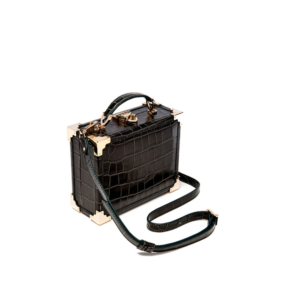 Aspinal of London Women's Mini Croc Trunk Bag - Forest Green Croc
