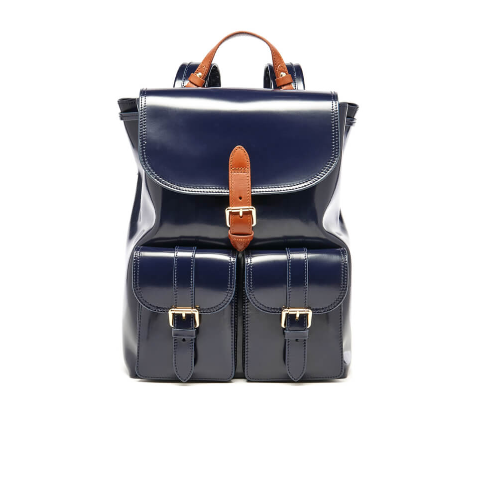 Aspinal of London Women's Oxford Backpack - Blue Moon/Tan