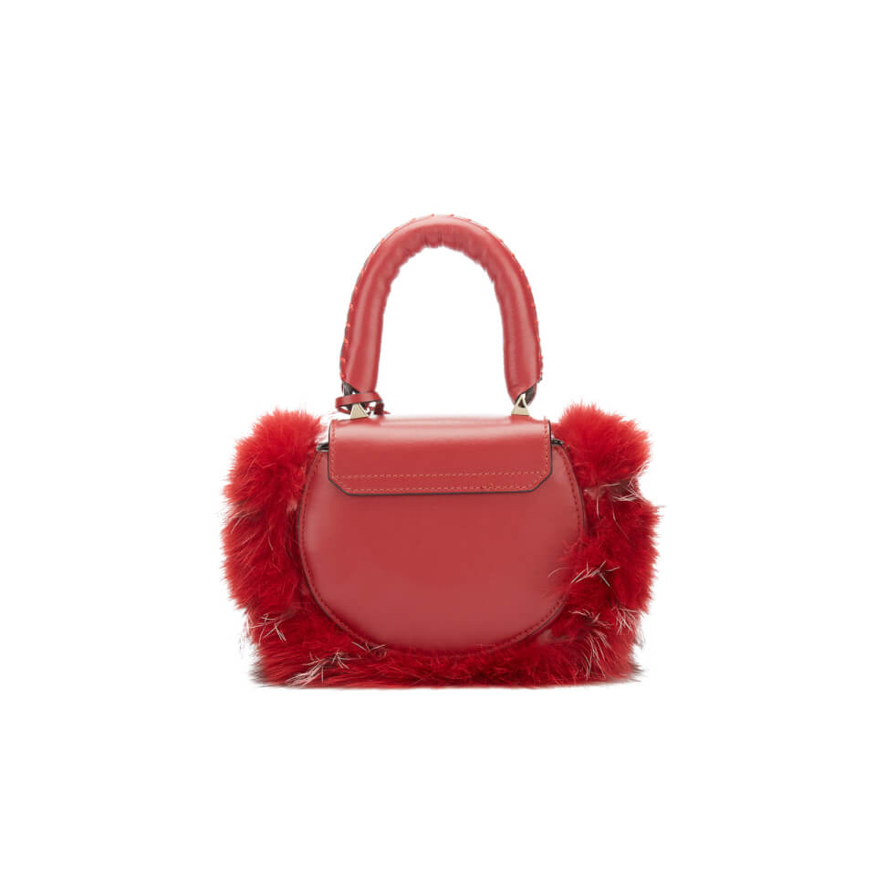 SALAR Women's Mimi Mini Fur Bag - Bordeaux