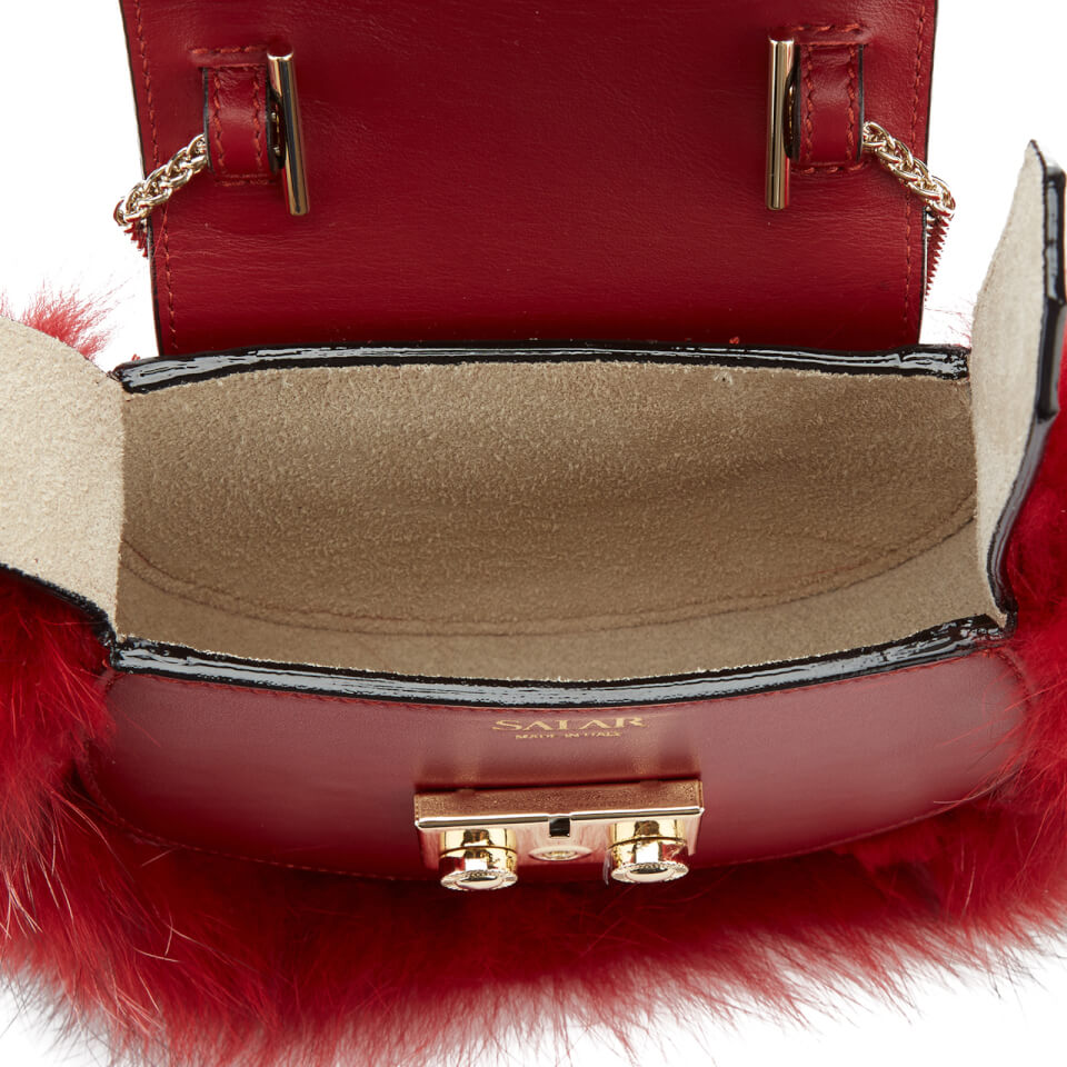 SALAR Women's Mimi Mini Fur Bag - Bordeaux