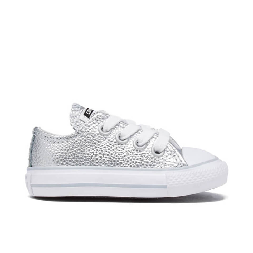Silver all star shop ox glitter trainers toddler