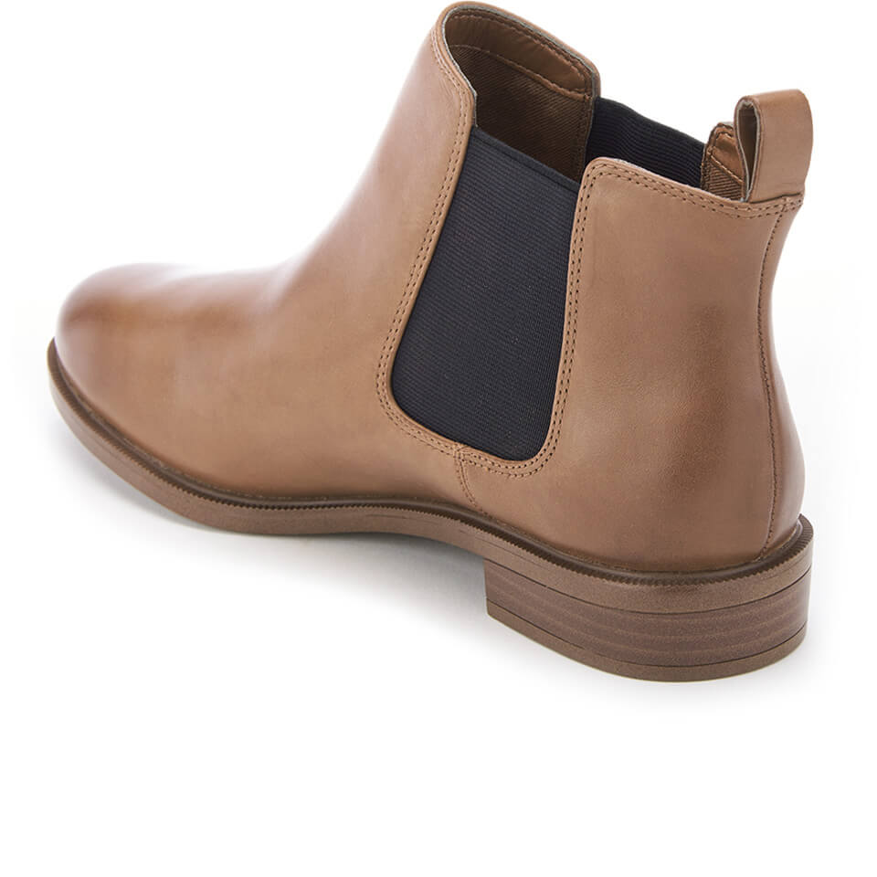Clarks Women s Taylor Shine Leather Chelsea Boots Tan UK 3 Allsole
