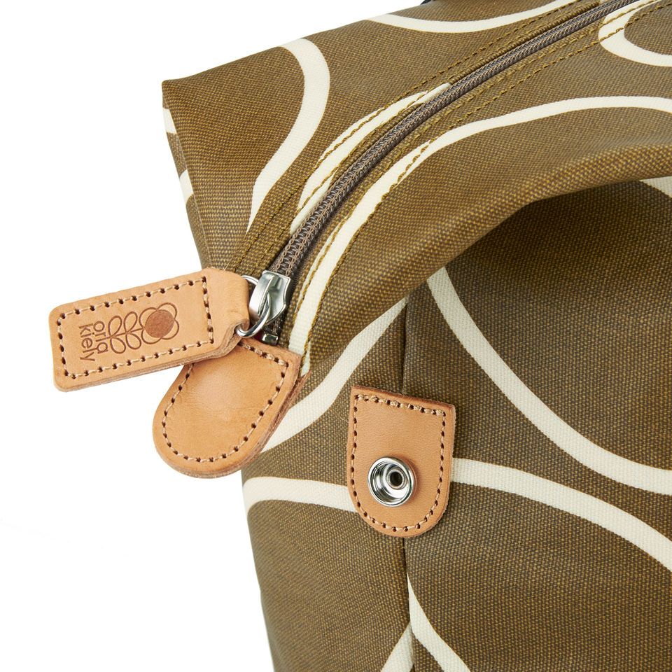 Orla Kiely Women's Linear Stem Print Zip Shopper Bag - Camel