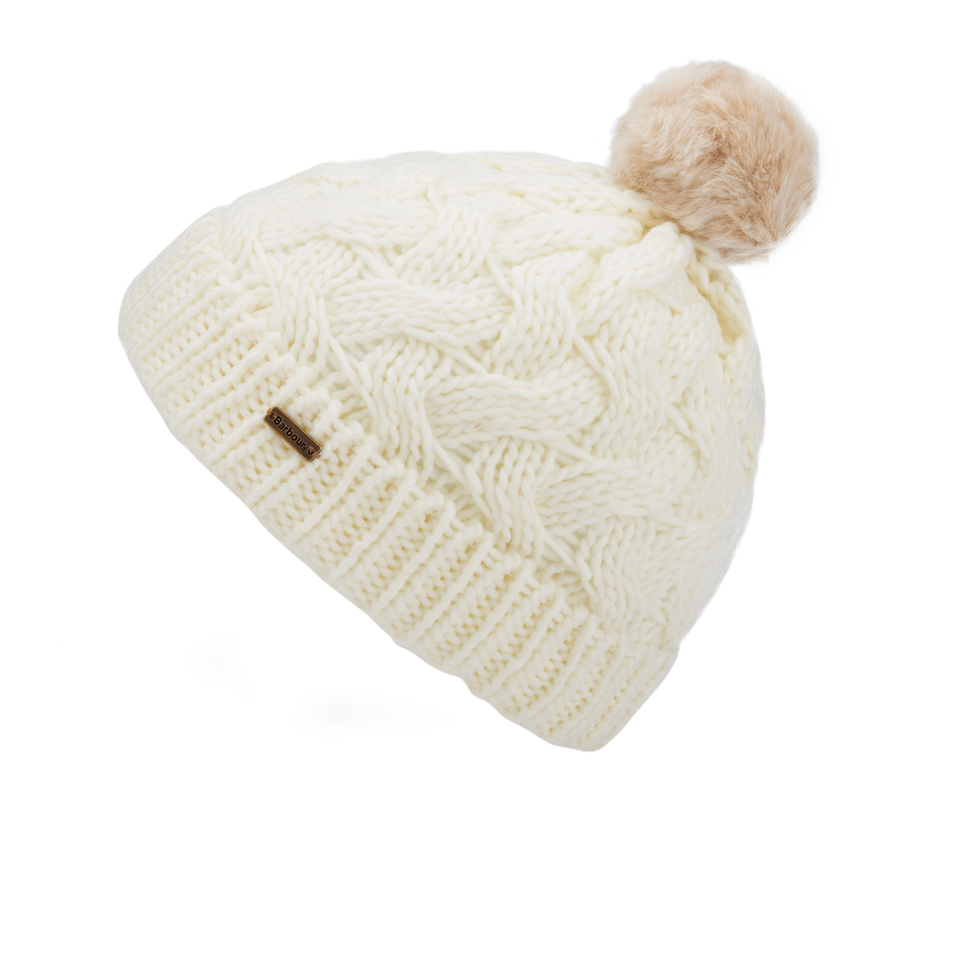 Barbour Women's Fur Pom Beanie - Snow