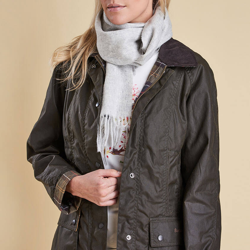 Barbour Women's Lambswool Woven Scarf - Light Grey