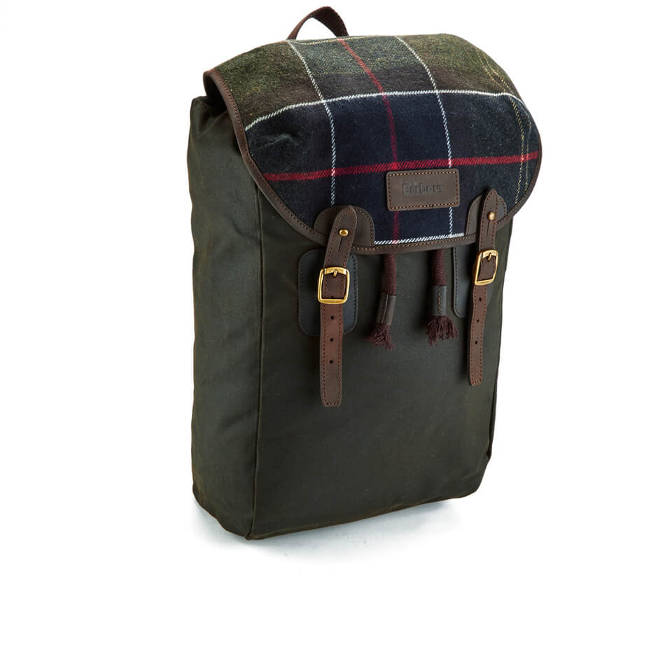 Barbour Men's Tartan and Wax Backpack - Olive