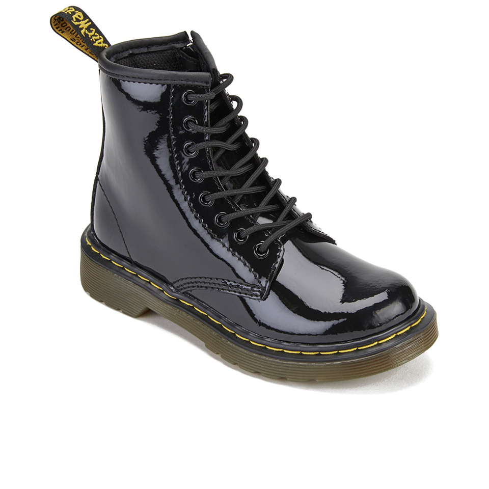 Dr. Martens Kids' 1460 J Patent Lamper Lace Up Boots - Black