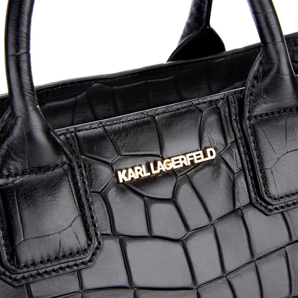Karl Lagerfeld Women's K/Klassik Croco Tote Bag - Black